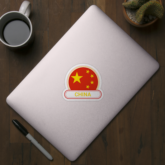 China Country Badge - China Flag by Yesteeyear
